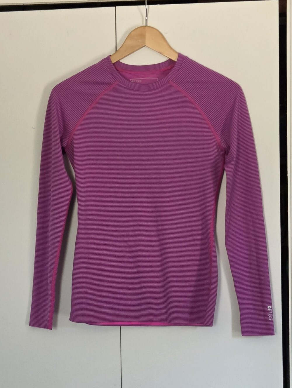 Figs Pink Striped Performance Top